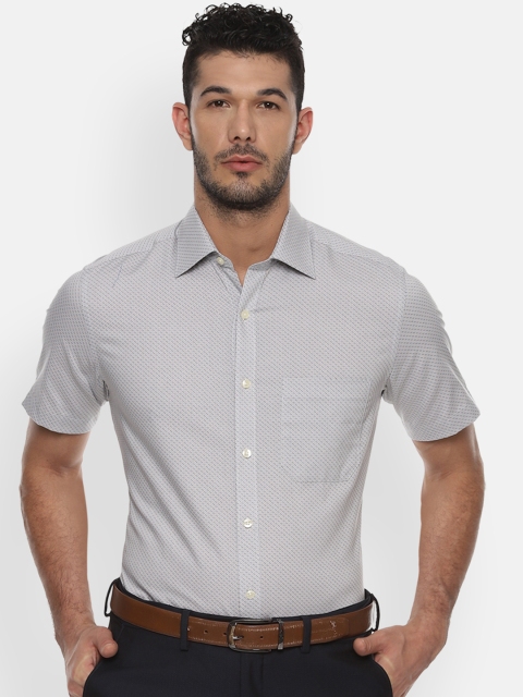 

Louis Philippe Men Grey & Black Regular Fit Printed Formal Shirt