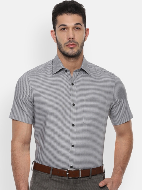 

Louis Philippe Men Grey Classic Regular Fit Self Design Formal Shirt