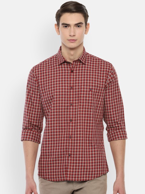 

Louis Philippe Sport Men Maroon & Beige Slim Fit Checked Casual Shirt