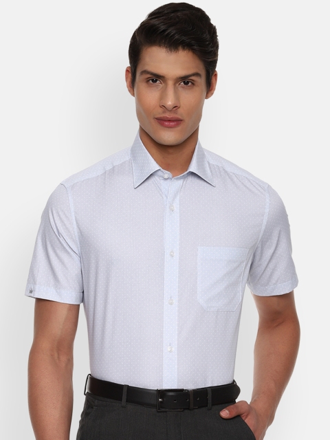 

Louis Philippe Men Blue Classic Regular Fit Self Design Formal Shirt