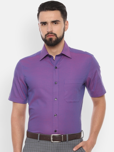 

Louis Philippe Men Purple Classic Regular Fit Self Design Formal Shirt