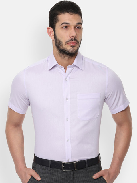 

Louis Philippe Men Lavender Regular Fit Self Design Formal Shirt