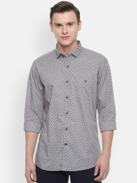 

Louis Philippe Sport Men Grey & Navy Blue Slim Fit Printed Casual Shirt