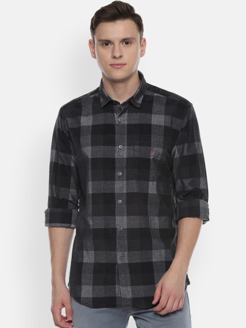 

Louis Philippe Sport Men Grey & Black Slim Fit Checked Casual Shirt
