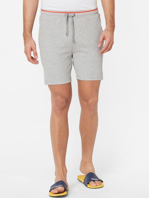 

Sweet Dreams Men Grey Melange Solid Lounge Shorts