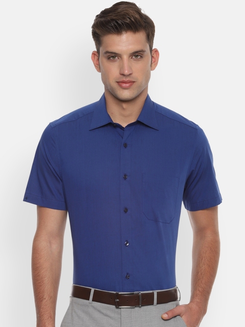 

Louis Philippe Men Blue Classic Regular Fit Solid Formal Shirt