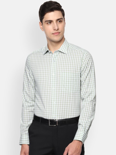 

Louis Philippe Men Green Classic Regular Fit Checked Formal Shirt