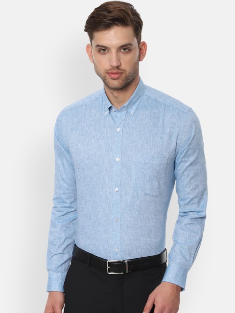 

Louis Philippe Men Blue Classic Slim Fit Self Design Formal Shirt