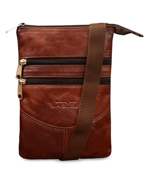 

ABYS Unisex Brown Solid Leather Messenger Bag