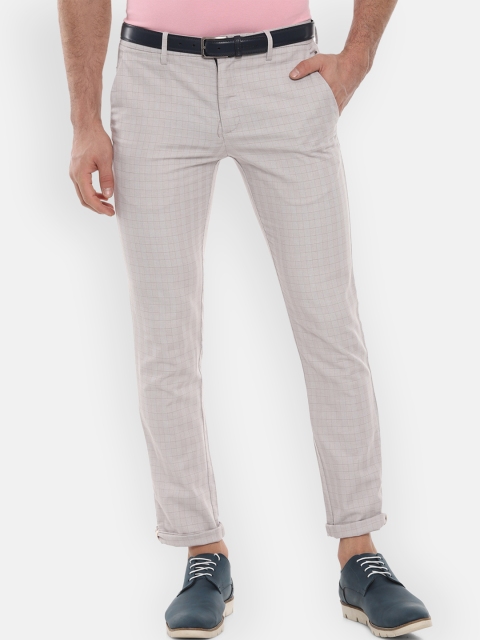 

Louis Philippe Sport Men Beige Slim Fit Checked Regular Trousers