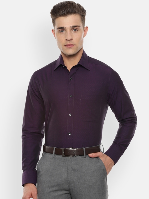 

Louis Philippe Men Purple Classic Regular Fit Self Design Formal Shirt