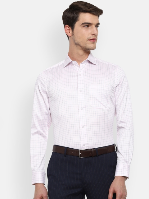 

Louis Philippe Men Pink Regular Fit Checked Formal Shirt