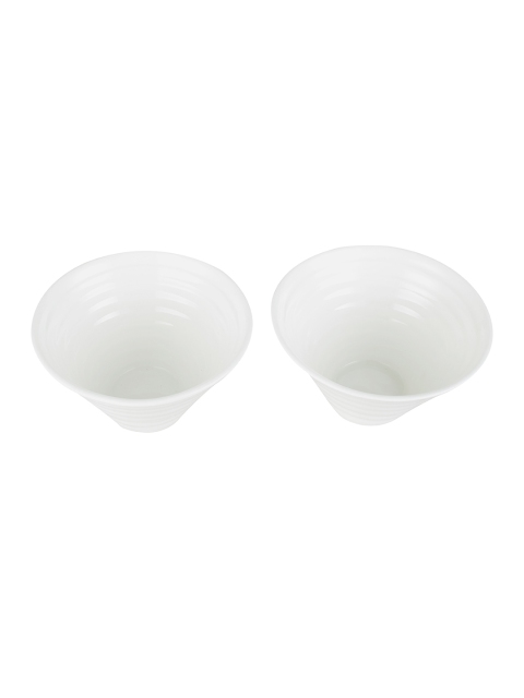 

SONG BIRD Set of 2 White Solid Tapered Bowls
