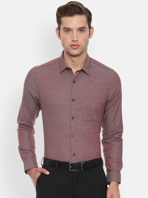 

Louis Philippe Men Maroon Classic Slim Fit Solid Formal Shirt