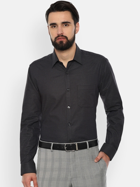 

Louis Philippe Men Black Slim Fit Self Design Formal Shirt
