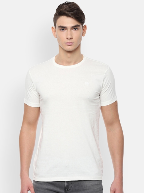 

Louis Philippe Men White Solid Round Neck T-shirt