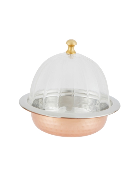 

SONG BIRD Copper-Toned & Transparent Serving Bowl With Lid