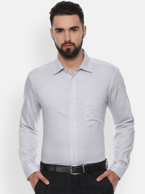 

Louis Philippe Men White Chiseled Regular Fit Checked Formal Shirt