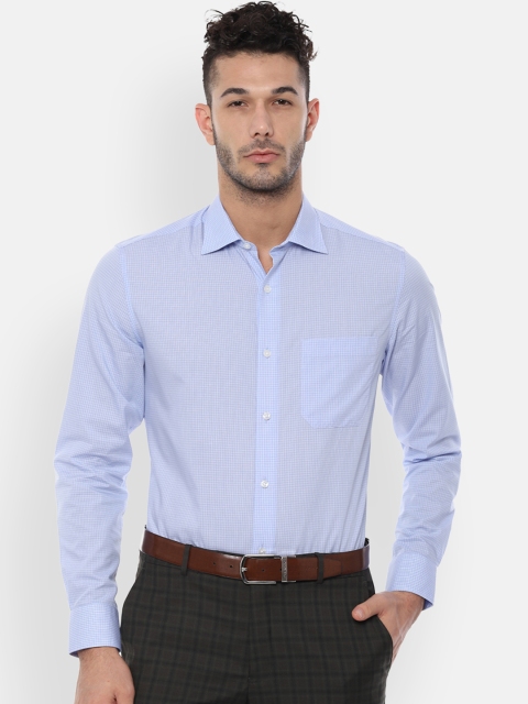 

Louis Philippe Men Blue & White Regular Fit Checked Formal Shirt