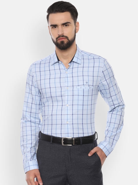 

Louis Philippe Men Blue Classic Slim Fit Checked Formal Shirt
