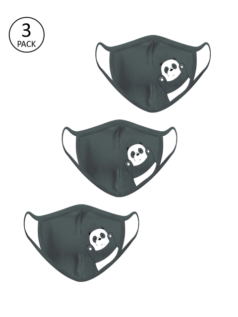 

Clovia Unisex 3 Pcs Printed 2-Ply Anti-Pollution Reusable Cloth Masks, Grey