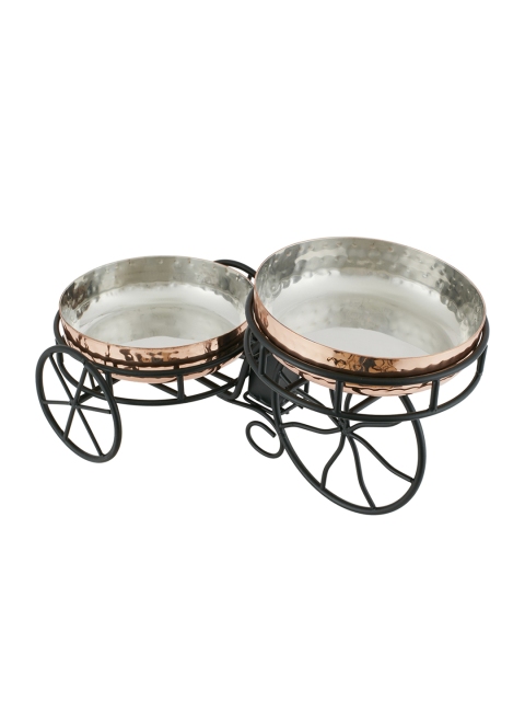 SONG BIRD Black & Copper-Plated Bicycle With 2 Bowls
