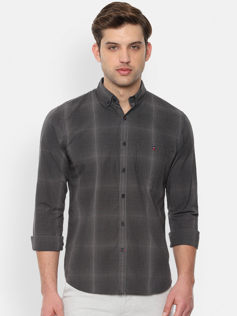 

Louis Philippe Sport Men Black & Grey Slim Fit Checked Casual Shirt