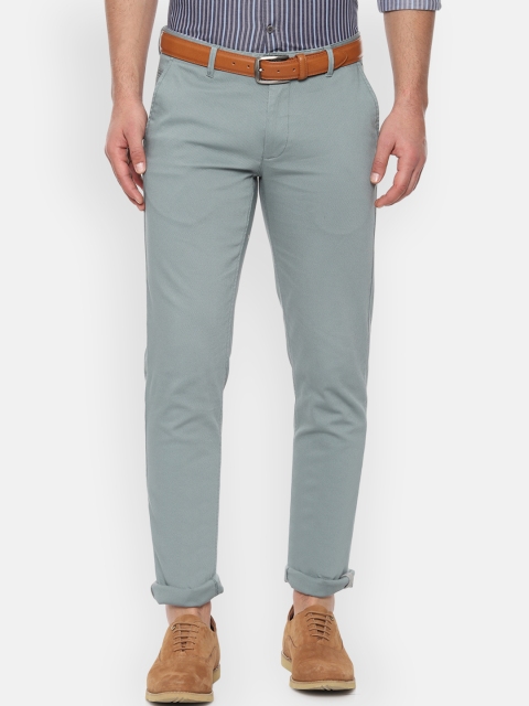 Louis Philippe Sport Men Blue Slim Fit Solid Regular Trousers