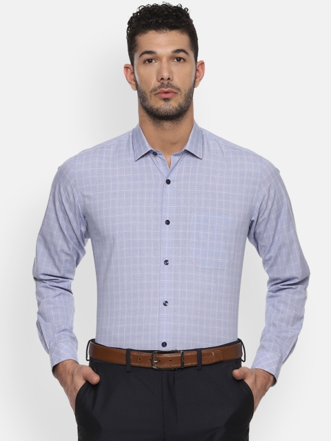 

Louis Philippe Men Blue Slim Fit Checked Formal Shirt
