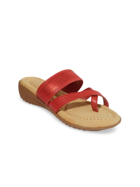 

Khadims Women Red Solid Wedge Sandals