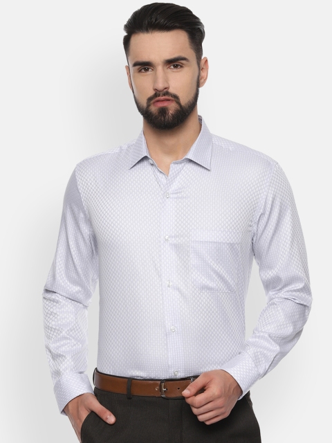 

Louis Philippe Men White Slim Fit Textured Formal Shirt