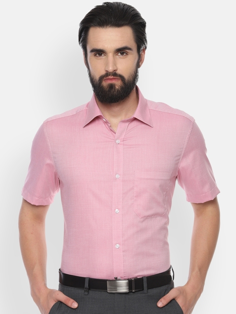 

Louis Philippe Men Pink Classic Regular Fit Self Design Formal Shirt