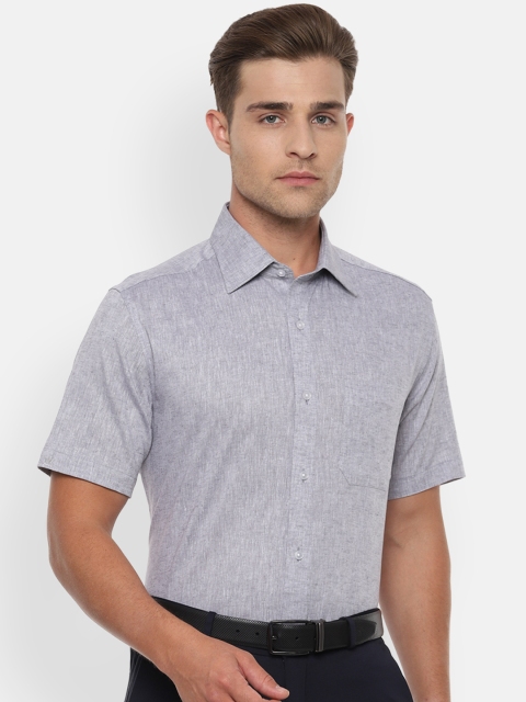 

Louis Philippe Men Grey Classic Regular Fit Solid Formal Shirt