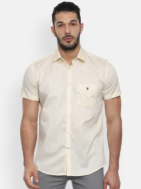 

Louis Philippe Sport Men Yellow Slim Fit Printed Casual Shirt