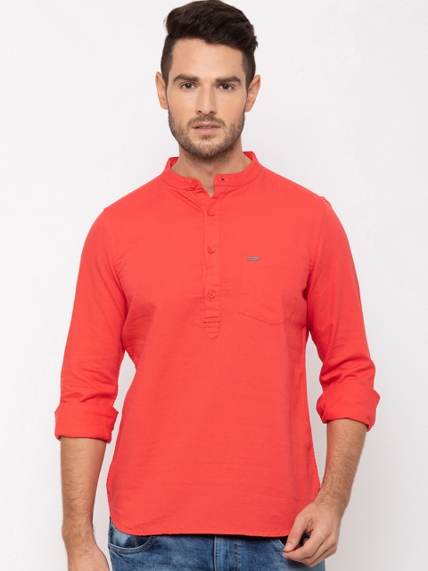 

Globus Men Coral Regular Fit Solid Casual Shirt