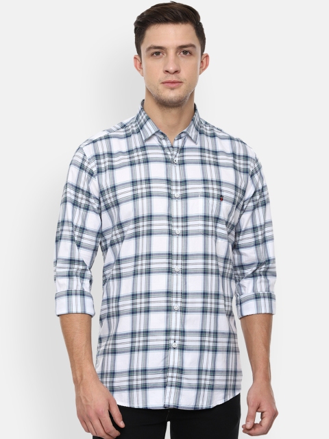 

Louis Philippe Sport Men White & Grey Slim Fit Checked Casual Shirt