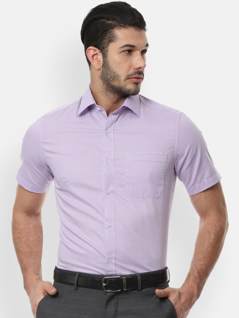 

Louis Philippe Men Purple & White Regular Fit Self Design Formal Shirt