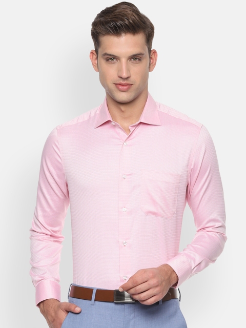 

Louis Philippe Men Pink Classic Regular Fit Self Design Formal Shirt