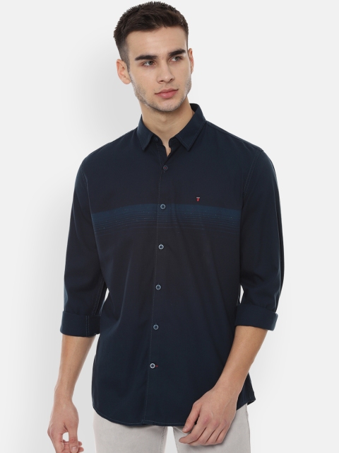 

Louis Philippe Sport Men Navy Blue Slim Fit Striped Casual Shirt