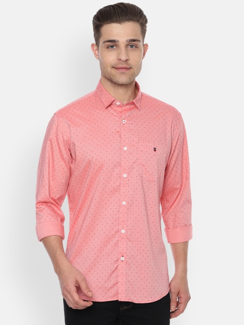 

Louis Philippe Sport Men Peach-Coloured Slim Fit Printed Casual Shirt