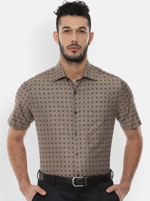 

Louis Philippe Men Brown & Grey Regular Fit Printed Formal Shirt