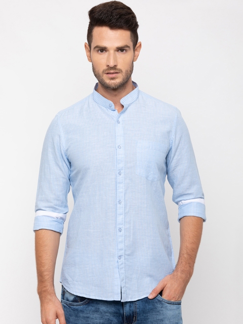

Globus Men Blue & White Slim Fit Striped Casual Shirt