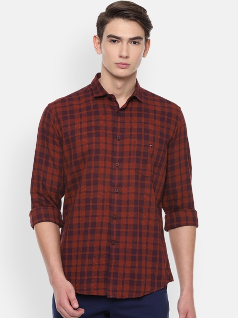 

Louis Philippe Sport Men Brown & Blue Slim Fit Checked Casual Shirt