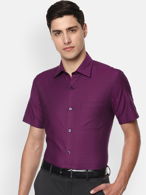 

Louis Philippe Men Purple Classic Regular Fit Self Design Formal Shirt