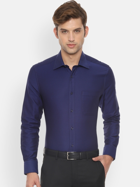 

Louis Philippe Men Navy Blue Classic Regular Fit Self Design Formal Shirt