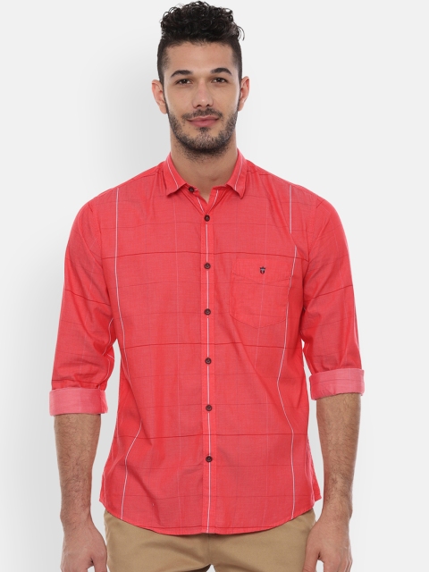 

Louis Philippe Sport Men Coral Slim Fit Checked Casual Shirt