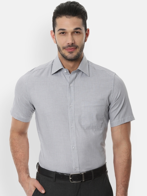 

Louis Philippe Men Grey Classic Fit Textured Formal Shirt