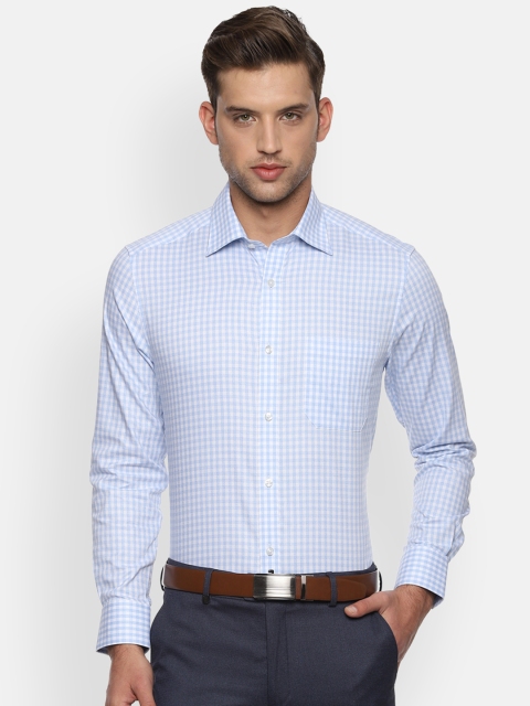 

Louis Philippe Men Blue Classic Regular Fit Checked Formal Shirt