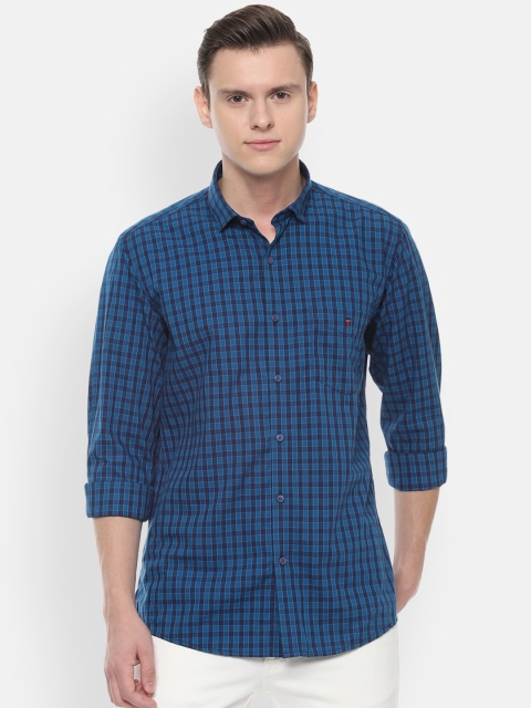 

Louis Philippe Sport Men Navy Blue Slim Fit Checked Casual Shirt