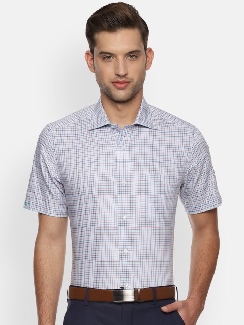 

Louis Philippe Men Blue & Red Regular Fit Checked Formal Shirt